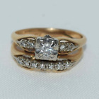 Art Deco Diamond Ring Bridal Set Illusion Mount by Kinlock ~ 0.5 ct ~ 4.75 grams