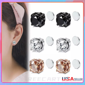 Titanium Steel Magnetic Stud Earrings 6 / 8MM For Women Men Non-Piercing Clip On