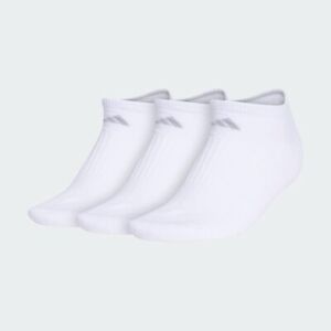 adidas 299802 Women's Cushioned No Show Socks (3-Pair), White/Clear Onix Grey, M