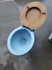 vintage blue toilet