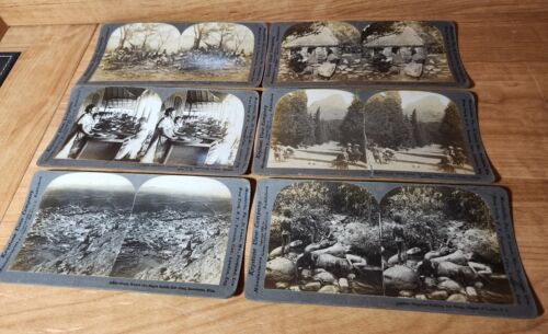 Vintage Stereograph Cards (6) Various pics, Africa, Ireland, South America, etc.
