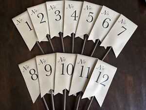 Wedding Rustic Chic Table Numbers # 1-12 Fantasy Wizard Harry Potter Party
