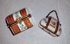New ListingLimoges  Boxes Set of 2 - French -Hand painted - Trunk and Bag