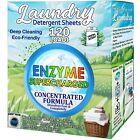 Laundry Detergent Sheets (120 Loads) Eco-Friendly Hypoallergenic & Enzyme-Base