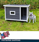 Outdoor Large Wooden Dog House Cage Waterproof Dog Kennel with Porch Deck