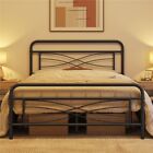 Twin/Full/Queen Size Bed Frame Metal Platform Bed with Headboard & Footboard