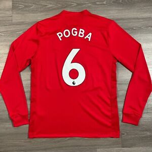 2017 Adidas Paul Pogba Jersey Mens Large Manchester United Henley Long Sleeve