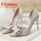 Women's Pointed Toe Sweet Bow Stilettos High Heeled Wedding Party Pumps Shoes