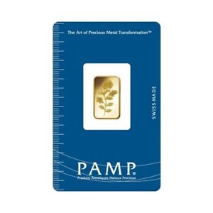 PAMP Suisse Rosa 2.5 gram Gold Bar .9999 Fine Gold Bar - Sealed Assay Card