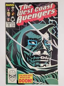 WEST COAST AVENGERS #35 (VF-) 1988 DR. DOOM COVER & APPEARANCE! COPPER AGE