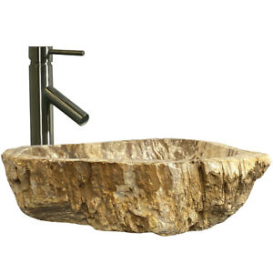 Bathroom Counter Top Petrified Wood Vanity Vessel Basin Sink ZS 7