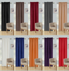 2PC SET BLACKOUT FOAM LINED WINDOW CURTAIN PANEL 100% PRIVACY HIGHT QUALITY R64