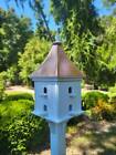Copper Roof Bird House Handmade, Extra Large With 8 Nesting Compartments, Weath