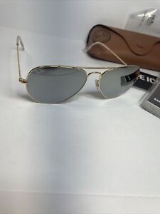 Ray-Ban Aviator Sunglasses Gold Frame & Mirror Lenses RB3025 001/30 55mm