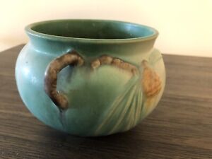 Vintage Roseville Pottery Green Pinecone  Bowl