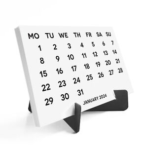 2024 Calendar - 2024 Desk Calendar Black Color