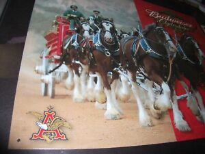 New ListingVintage Budweiser Beer Tin Metal Sign Famous Clydesdale Horses Classic Bud Bar