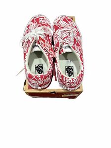 VANS Off The Wall OTW Repeat Racing Red White Skate shoes Size 10.5 US NEW NIB