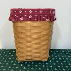 Longaberger Mini Waste Large Spoon Basket Red Liner and Protector