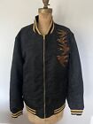Nuoyidesen Embroidered Satin Bomber Jacket- Swallows- Rockabilly- Pin Up- Unisex