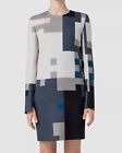 $3490 Akris Women's Blue Pixelated-Print Wool Sheath Mini Dress Size 12