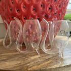 Mini Blown Glass Port Sippers Wine Glasses with Straw set of 4