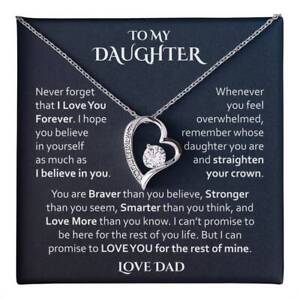 To My Daughter, Daughter Necklace Jewelry, Gift For Daughter From Dad