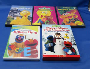 Lot of 5  Sesame Street DVD's ELMO Grover Big Bird Cookie Monster