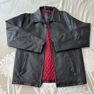 Whispering Smith London Men’s Leather Retro Jacket Red Quilted Large
