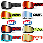 100% STRATA 2 Goggles - Offroad MX Motocross - CLEAR - MIRROR LENS Goggles Sand