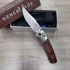 Benchmade Mini Crooked River Stabilized Wood Handle Folding Knife 15085-2