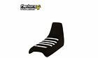 Yamaha PW 80  PW80 Seat Cover High Traction Gripper ALL BLACK / WHITE RIBS  #180