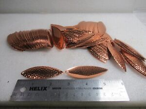WORTH TACKLE BRASS WILLOW LEAF SPINNERBAIT BLADES HAMMERED COPPER 25 PCS SIZE 6