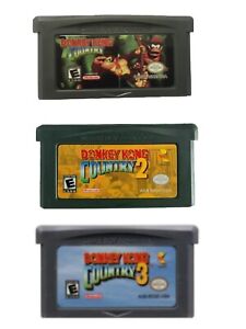 Lot of 3 Super Donkey Kong Country 1  2 3  Game Boy Advance GBA English language