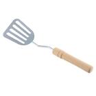 Stainless Steel Slotted Spatula - Kitchen Metal Turner for Cooking with Woode...