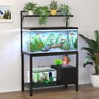 40-50 Gallon Fish Tank Stand with Plant Shelf Metal Aquarium Stand with Cubby...