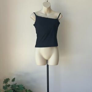 bebe sydney womens 10 y2k vintage black asymmetrical neckline top
