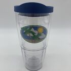 Tervis Tumbler Beach Palm Tree Sun Patch Blue Lid Insulated Travel 24 oz