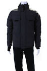 Canada Goose Mens Front Zip Mock Neck Down Jacket Gray Black Size Extra Small