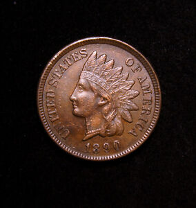 1890 Indian Head Cent AU