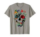 New ListingSkull Flowers Tulip Sugar Skull Tree Floral Skull Rose T-Shirt