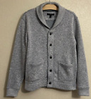 Banana Republic Grandpa Grey Cardigan Sweater Button Up Men’s Small Polyester