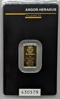 2 gram Gold Bar - Argor Heraeus- 999.9 Fine