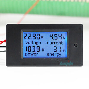 100A DC Digital Watt KWH Current Power Energy Meter Ammeter Voltmeter 7-100V US