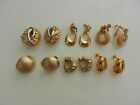 Vtg Gold Tone Earrings Lot Trifari Napier Accessocraft Italy Unsigned 6 Prs