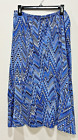 Kim Rogers Blue Maxi Skirt Long Tiered Chevron Stripe Pattern Pull On Women's 2X