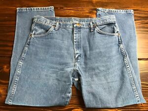 Wrangler Jeans, Men's Size 36x30, Blue, Denim, Straight Leg, Pockets, Western