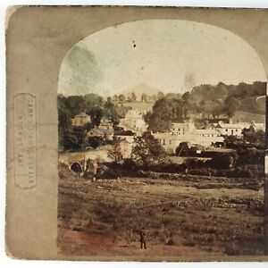 Enniskerry County Wicklow Ireland Stereoview c1855 Tinted Mount Sugarloaf A2646