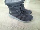 Nike Roshe Run High Womens Size 8 Snow Boots Black Lined Lace Up Sneakers