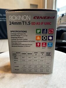 ROKINON DS24MC 24mm T1.5 Cine Lens